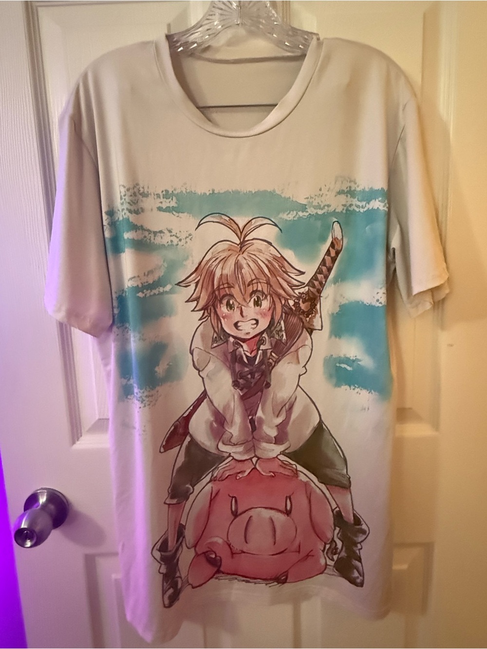 Anime Character Graphic Tee in White